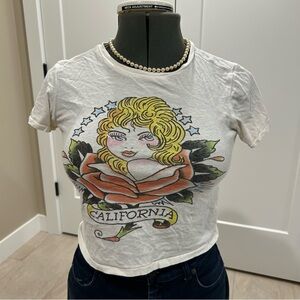 Ed Hardy White Graphic Tee California size XS